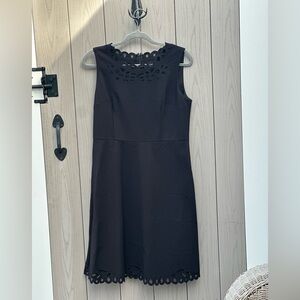 Talbots Elegant Black Dress with Circle Detail